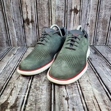 Cole Haan Men's 2.Zerogrand Oxfords Gray Nubuck Laser Wingtip Shoes Size 8M