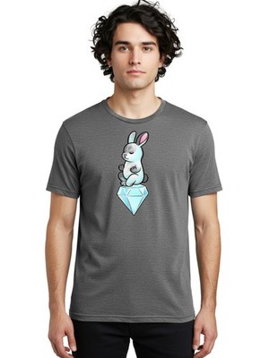 Meditating-Bunny-1 Mens Graphic Tee,100% Cotton,Casual Summer Wear
