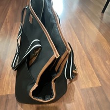 Black Brown Canvas Purse Tote Dog Carrier with Mesh Ventilation