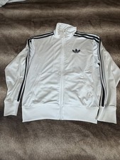 Adidas Originals Trefoil Track Jacket White Black 3 Stripe Full Zip Men s S