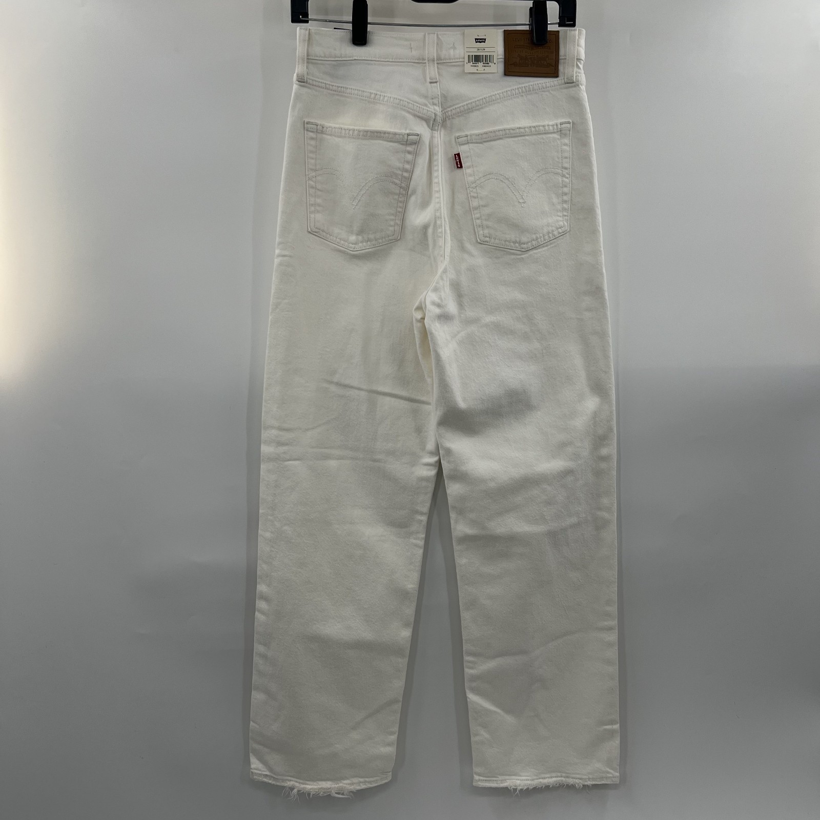 Levis Premium Ribcage Straight Ankle Jeans Womens Size 28 White Distressed NEW thumbnail 4