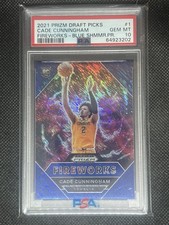 2021 Panini Prizm DP CADE CUNNINGHAM RC 10/13 Blue Shimmer Fireworks PSA 10 Gem