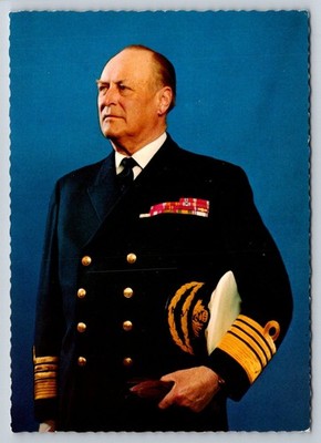 King Olav V Norway Naval Uniform Portrait Postcard Mittet Rude Foto