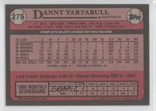 1989 Topps Blank Front Danny Tartabull #275 0l1