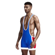 Men's Cycling Gym One-Piece VestBreathable Workout  Wrestling Suit For Fitness