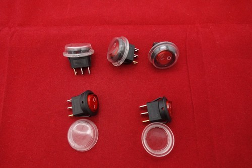 5Pcs 120V Red Illuminated Round 2 Position Rocker Switch with ...