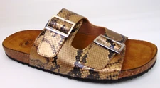 NEW! Camel Crown Slide Foot Bed Casual Sandals, Women's Size 7.5 M, Snake Print