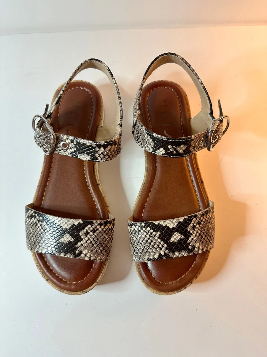 Unisa Breiza Platform Sandals Faux Snakeskin Leather Womens Size 6.5M