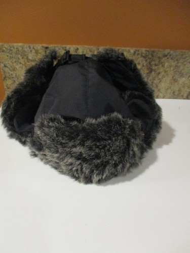 MAD BOMBER NYLON BLACK GRAY TRAPPER HAT 
