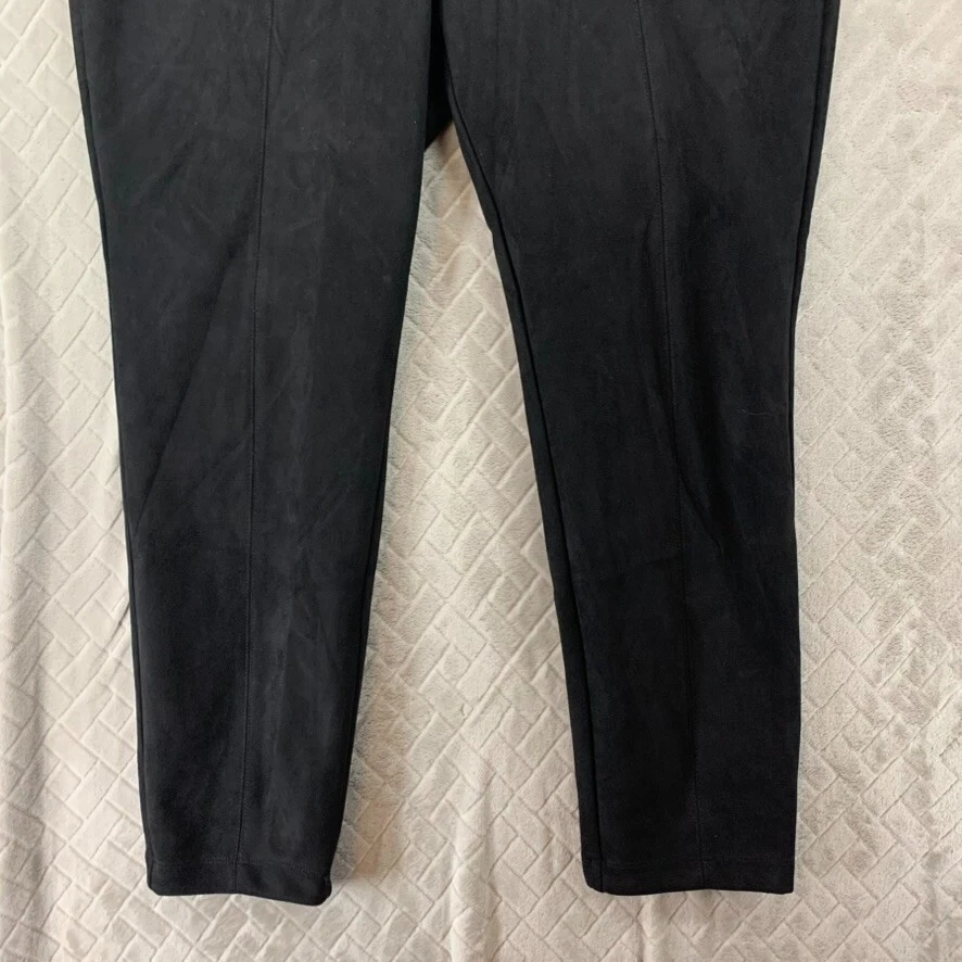 Pantalones Dressbarn Mujer XL Negros Imitación Gamuza Ajustados Tiro Alto Elásticos Foto 4 de 4