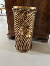  1 Vintage Italian tole tassels gilt Metal umbrella