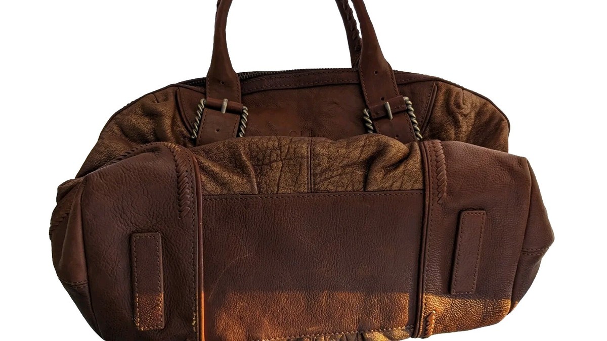 Cole Haan bag for women, Brown leather metallic, Vintage
