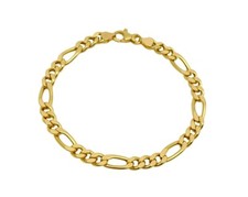 18K Gelbgold Damen Armband &bull; Figaro-Gliederkette &bull; Italienisches Design