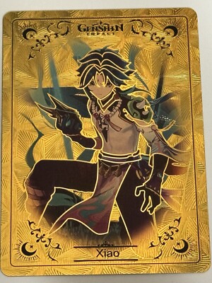XIAO GENSHIN IMPACT Gold Foil Custom Art Goddess Story Anime Card