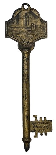 KEY to 1933 CHICAGO Worlds Fair “A Century Progress” Brass w/Gold Tone 8.5”x2.5” - Picture 14 of 16