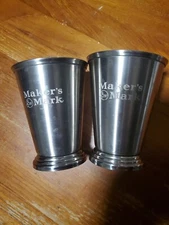  Lot Of 2 Maker's Mark Signature Julep Cup - Stainless Steel 4.5”