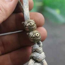 Monster EDC Brass Eye Paracord Knife Beads Lanyard Black DIY Rope Pendant Charm