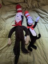 Lot 2 Vintage 1983 Dr. Seuss Cat In The Hat Plush Stuffed Animal 24" Bear