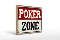Holzschild Spruch 40X30 Cm Poker Zone Geschenk Holz Deko Schild Wooden Sign