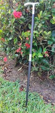 Classic Chrome Head Handle with Clock Walking Stick with Metal Shaft