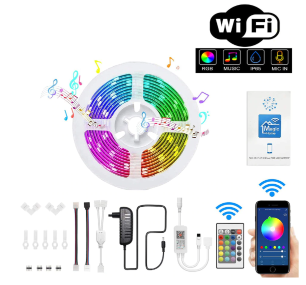 Opening San Antonio Mall large release sale 5M Wifi Remote Control RGB Led Strip Compa Waterproof Light 5050