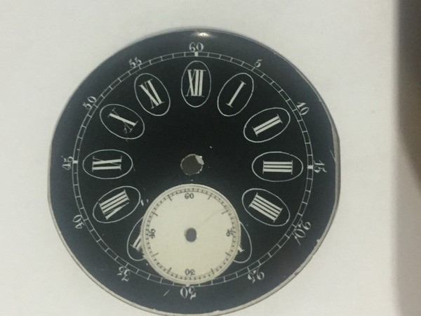 Stock de tienda esfera, esfera ,esmalte Negra,segundero a las 6 blanco .4,3cm ,