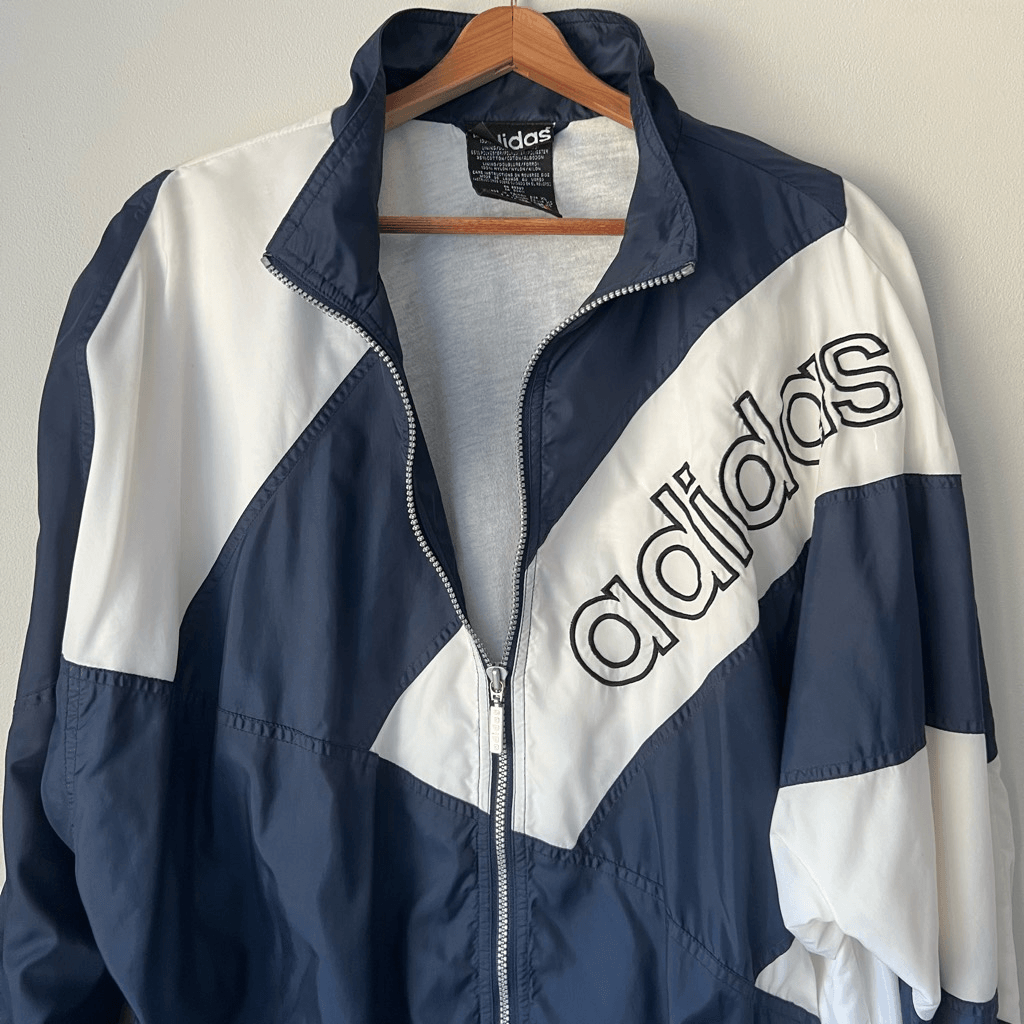 Adidas Vintage 90s Glanz Nylon Windbreaker Jacket, XL, Bindi Johal