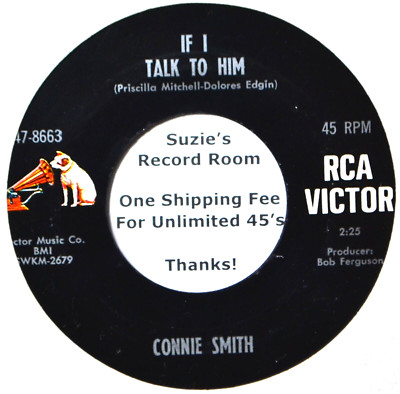 Connie Smith If I Talk to Him / I Don't Have Anyplace to Go VG+ 45 7'' Vinyl