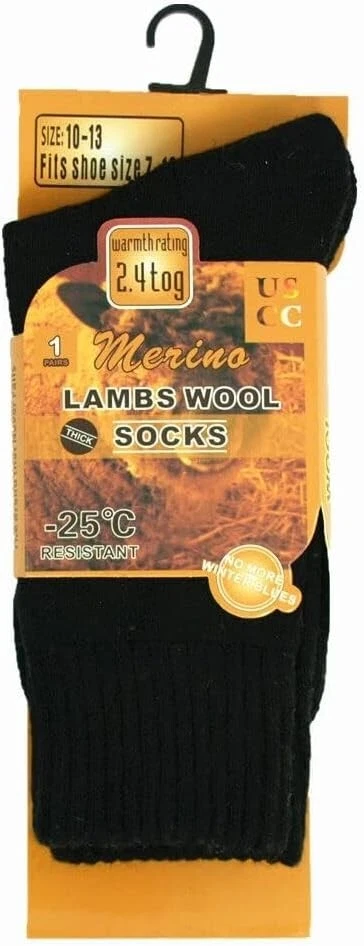6 Pairs Mens Merino Lambs Wool Boots Winter Heavy Duty Thermal Warm Socks 10-13 - Image 2 of 4