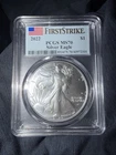 2022 $1 Silver American Eagle First Strike PCGS MS70 - Blue Flag Label