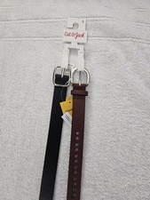Cat  Jack Girls Leather Belts 2 Pack Reversable Black, Pink,  Brown Hearts