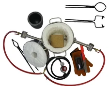 8 KG Dual  Burner Gas Metal Melting Furnace Tongs Set for Lifting and Pouring