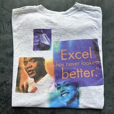 Vintage 90s Computer Tech Promo Tee Graphic Microsoft Excel T-Shirt Men’s Large