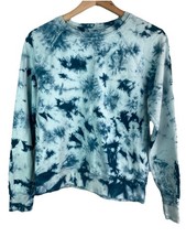 Athleta Women's XS Park Sure Teal Tie Die Crew Neck Pullover Sweatshirt