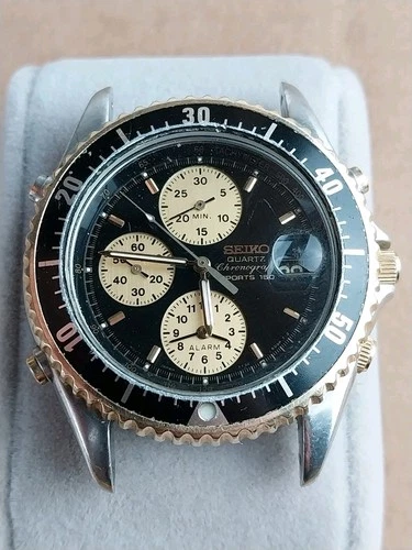 New ListingVintage Men's Seiko Quartz Chronograph Sports 150 Watch 7T32 Needs Battery
