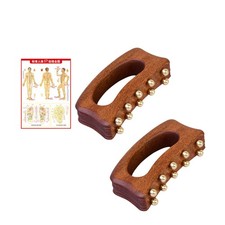 Wooden Massage Tool 10 Brass Point Manual Massager for Legs Family Salon
