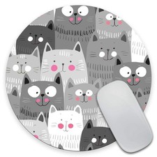 Cats Round Mouse Pad 7.9 x 7.9 inch Office Computer Desk Mat Accessory