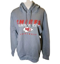 NFL Team Apparel Kansas City Chiefs Men's Gray Hoodie Zip Pockets Sz.M Sports