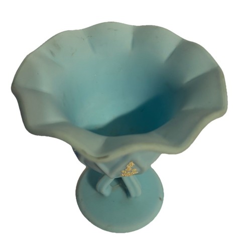 Westmoreland Glass Blue Milk Glass Doric Pattern 5” X 5.5” Compote Candy Dish - Picture 5 of 8