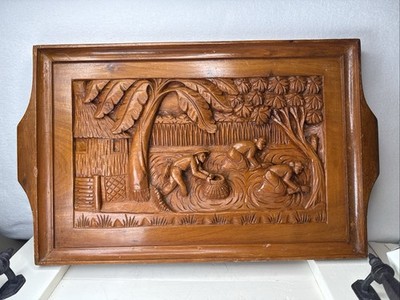 VTG Philippines Carved 3D  Story Board (top from coffee/side table) 12x20
