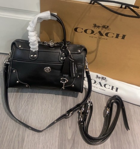 Rhyder Satchel Bag 24 CFN69 LHBLK Black Glazed Leather
