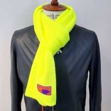 Rooster Unisex Fluo Yellow Solid Ribbed Scarf One Size