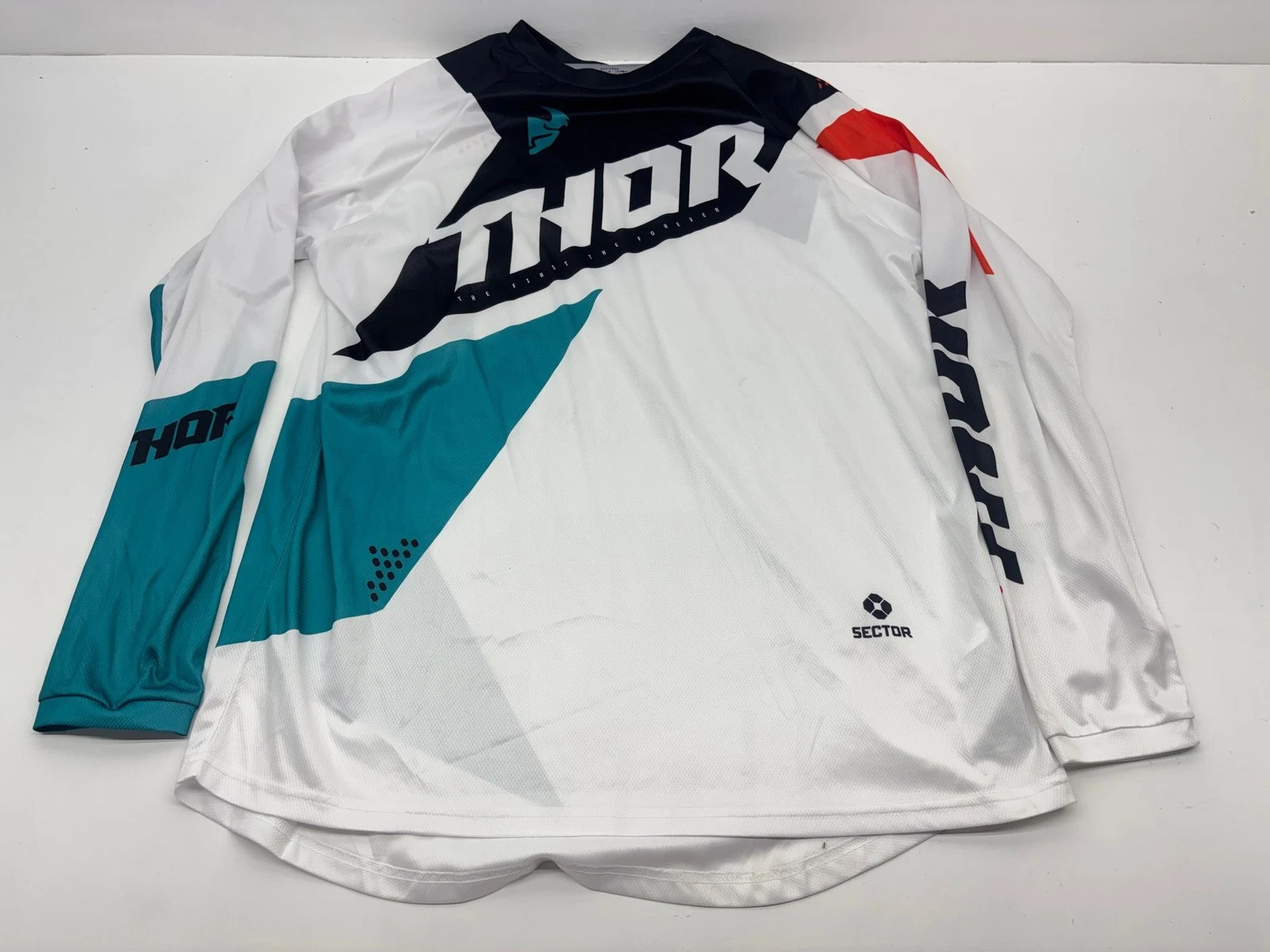 Thor Men's Jersey X Large White Blue XL Riding Shirt Apparel Gear Motocross MX