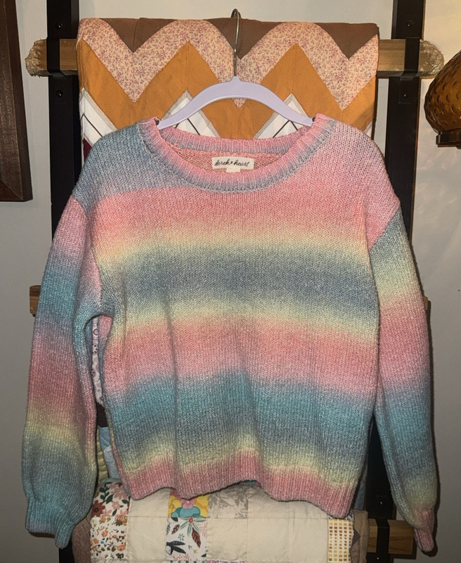 dereks heart Girls Multicolor Striped Knit Crew Neck Pullover Sweater S