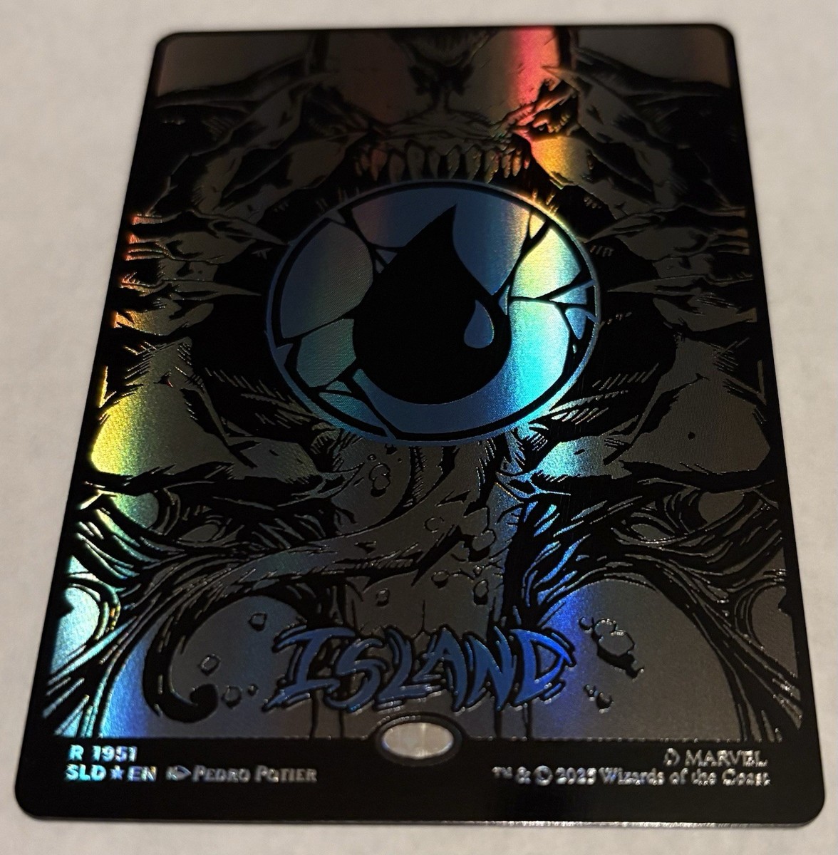 🌟 Island SpiderMan 🕸️ RAISED FOIL Secret Lair Venom Symbiote Lands MTG 🌟 