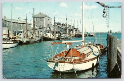 Postcard Boat Truant at Dock Nantucket Massachusetts 1959