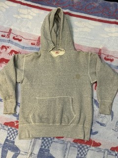 Vintage 50s Distressed Hanes Wind Shield Hoodie Size L True Vintage After Hood
