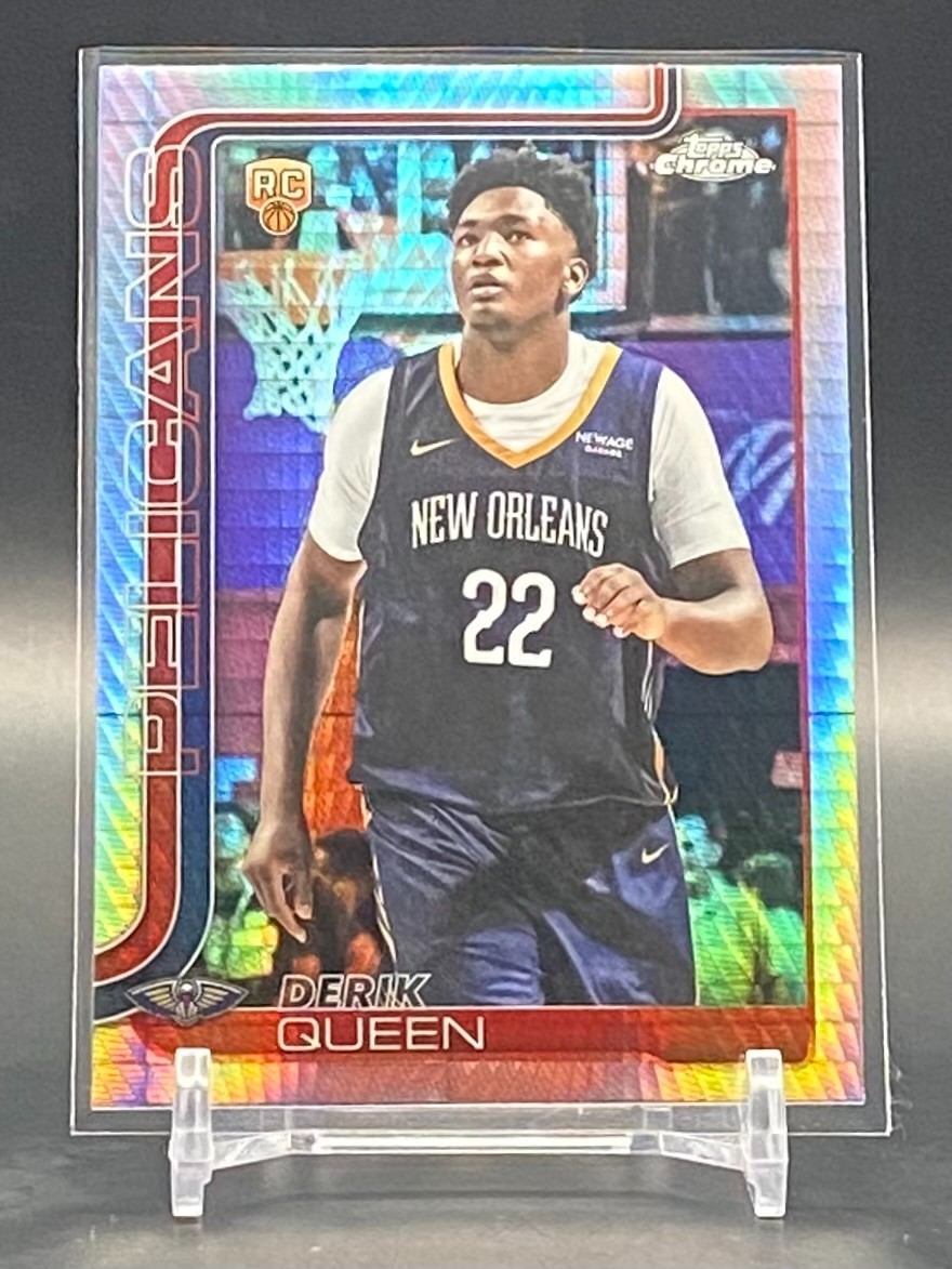 Derik Queen 2025-26 Topps Chrome Rookie Prism Refractor #263 Pelicans RC