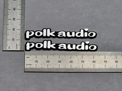 Polk Audio Speaker Badge Logo Emblem Nameplate Brushed Silver Pair With Adhesive