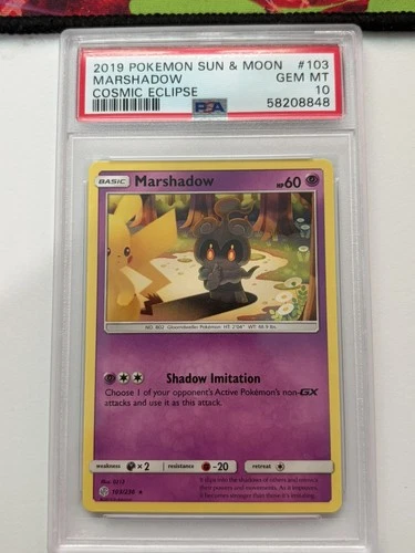 Pokemon Marshadow 103/236 Cosmic Eclipse Pikachu PSA 10 Gem Mint UK